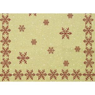 Copritavola Natalizio Tessuto Gobelin Disegno Gnomo Cuore  100*100