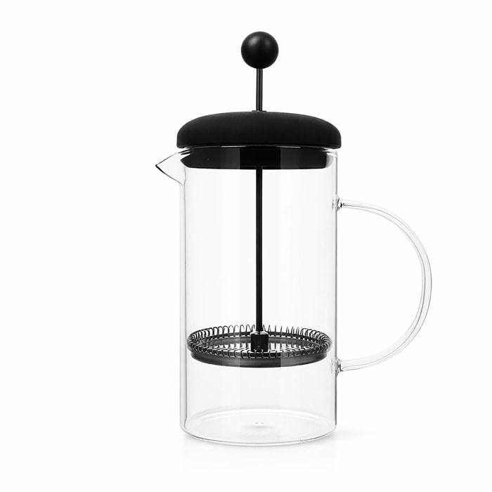 Cafetière à piston 600ml noire en verre FUSION