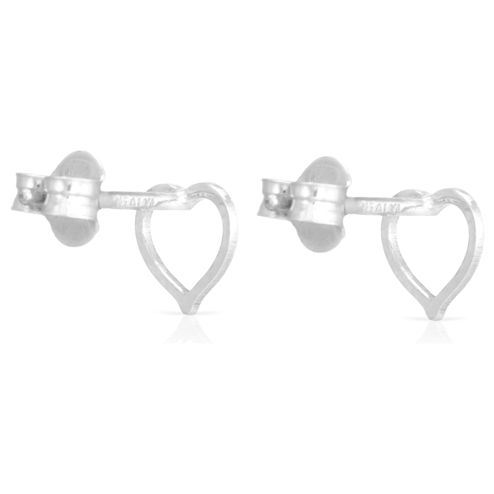 Orecchino a forma di cuore in argento sterling 925