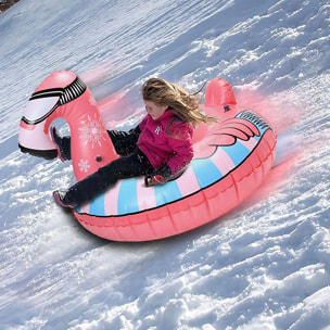 DAM Tappetino ibrido a forma di Flamenco, per neve e acqua. Con maniglie. 120x130 cm. 120x130x90 cm. Colore rosa