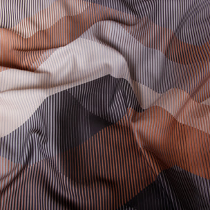 Lot de 2 Taies d'oreiller satin de coton imprimé Helix Brown