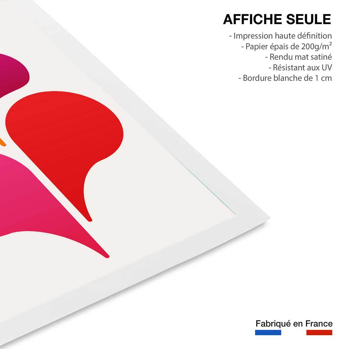 Poster seventies pink Affiche seule