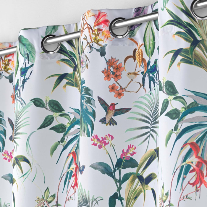 Rideau tamisant esprit exotique - Blanc