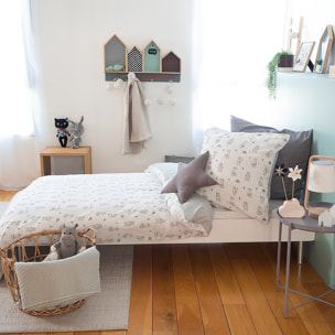 Parure Housse De Couette 2pcs 100%gaze De Coton 57fils Foret