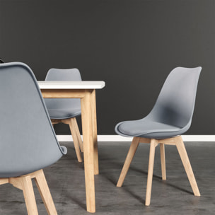 Lot de 2 chaises scandinaves NORA grises avec coussin