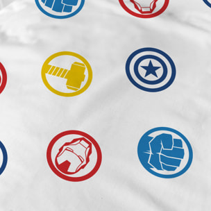 Drap-housse imprimé 100% coton, AVENGERS HOME TEAM