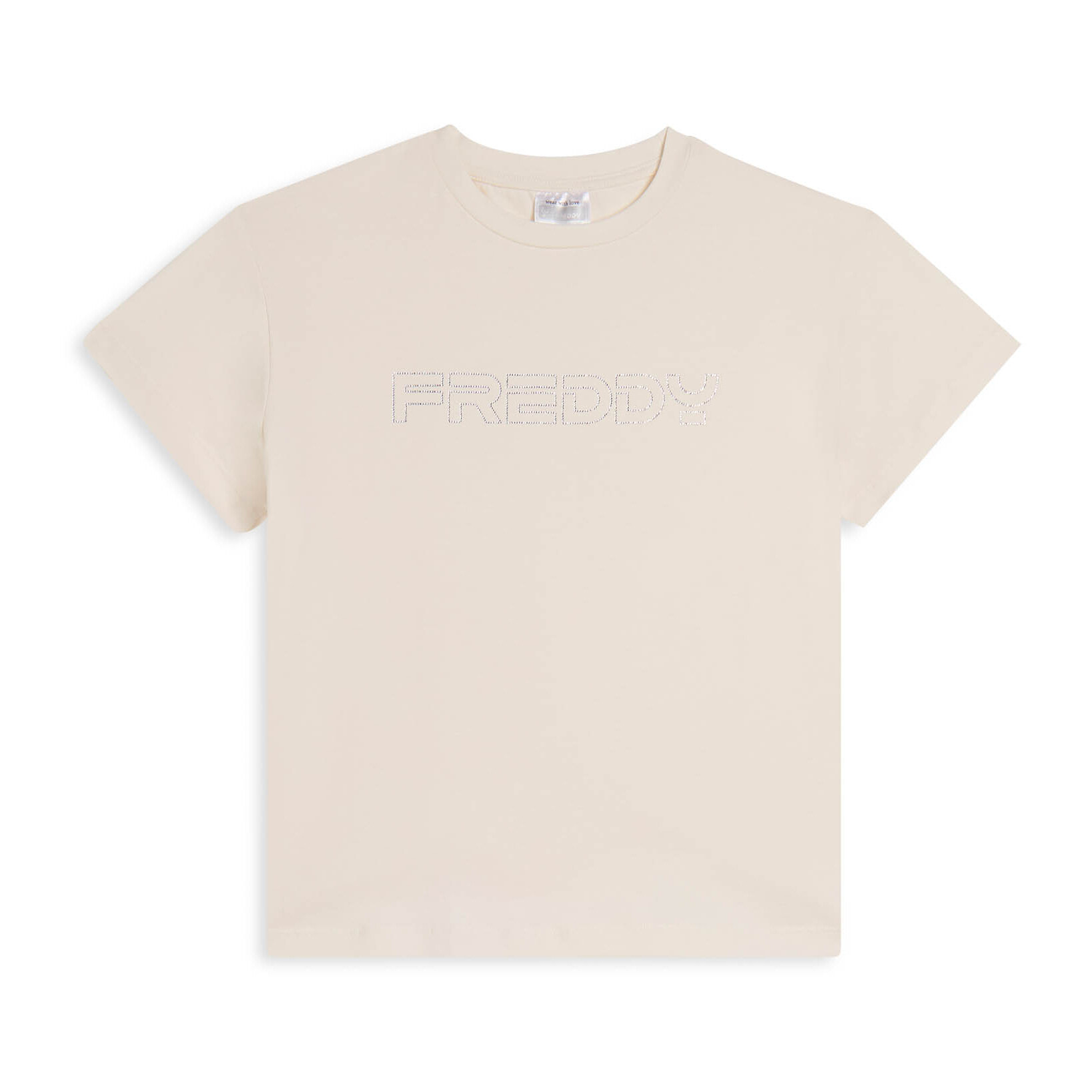 T-shirt bambina con logo FREDDY in strass