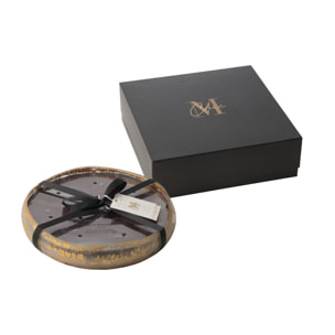 J-Line bougie parfumée M-Chic - Oud & Amber - verre - or/noir - large - 40H