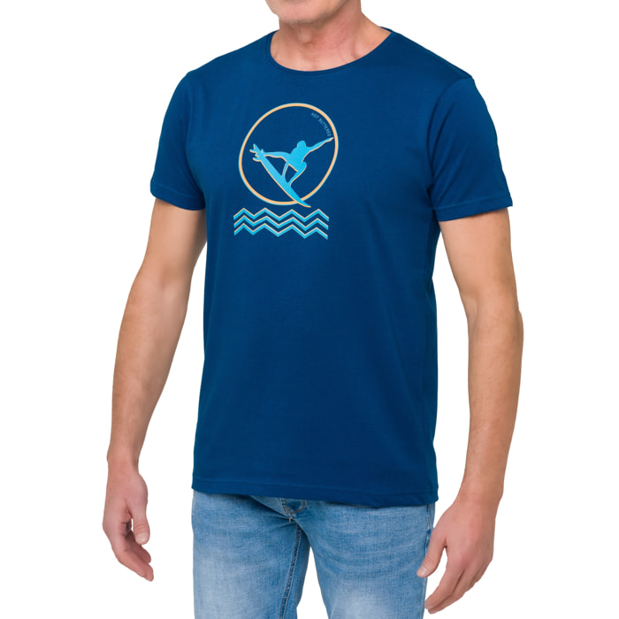 T-shirt in cotone 150 gr Hot Buttered Groove blu chiaro.