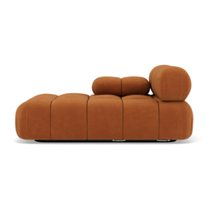 Ruby - module d'assise méridienne gauche en velours texturé - Terracotta