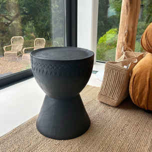 Meuble d'appoint en bois d'acacia brûlé ASSA