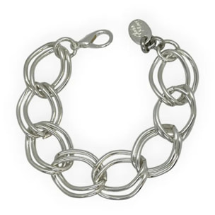 Pulsera cadena doble link chapado plata de ley 10µ