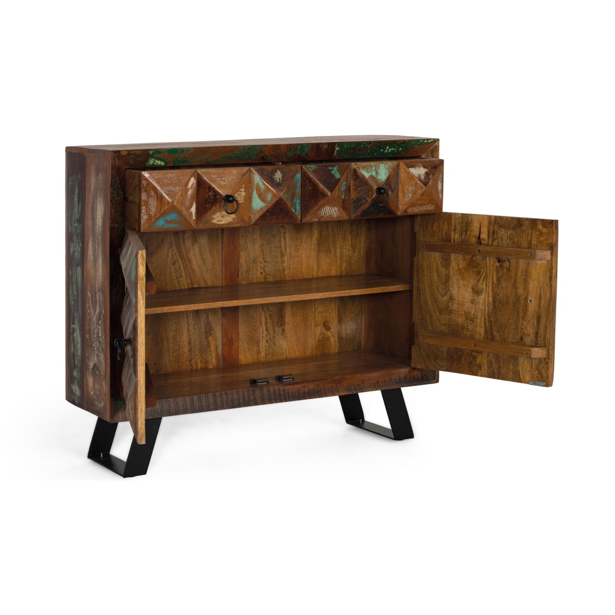 Cómoda de Madera de Mango 100 Cm Estilo Industrial Moderno