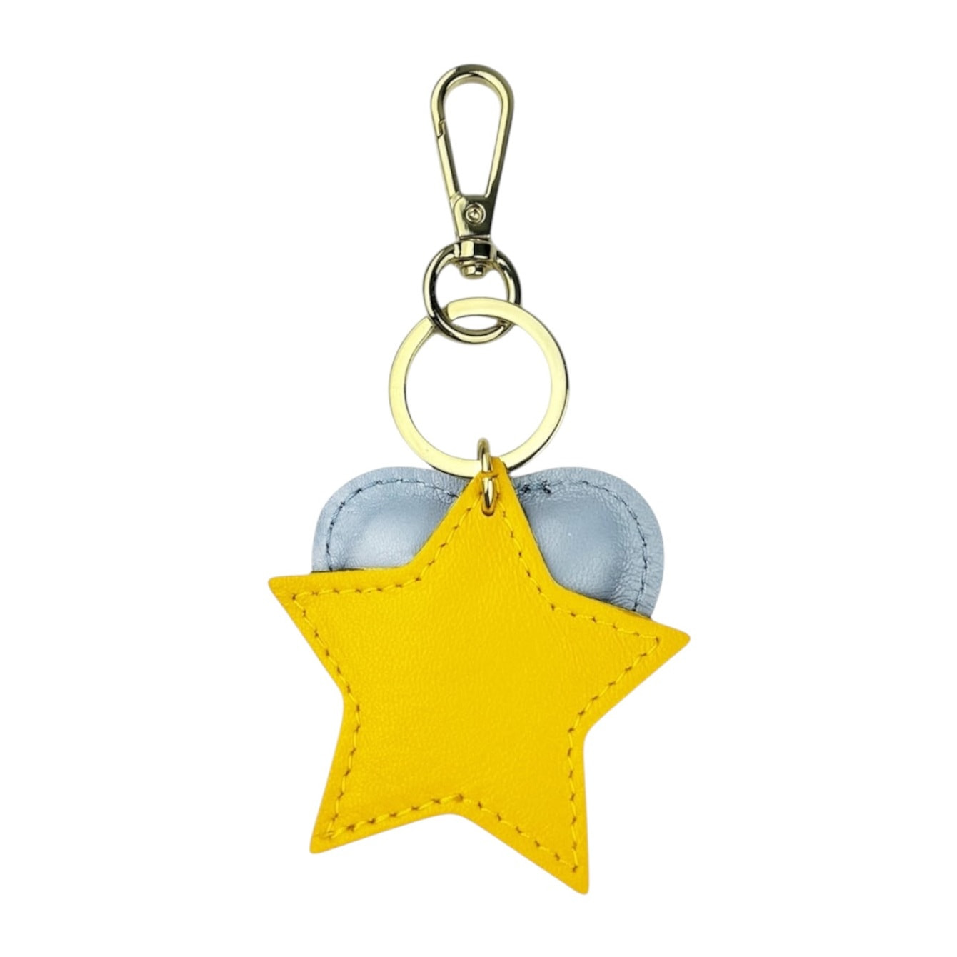 Llavero de corazón azul cielo Cheval Firenze estrella amarilla