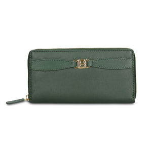 Portafoglio donna in vera pelle - Modello Eridana Plus - Con zip - 19.0 x 9.5 x 2.0 cm