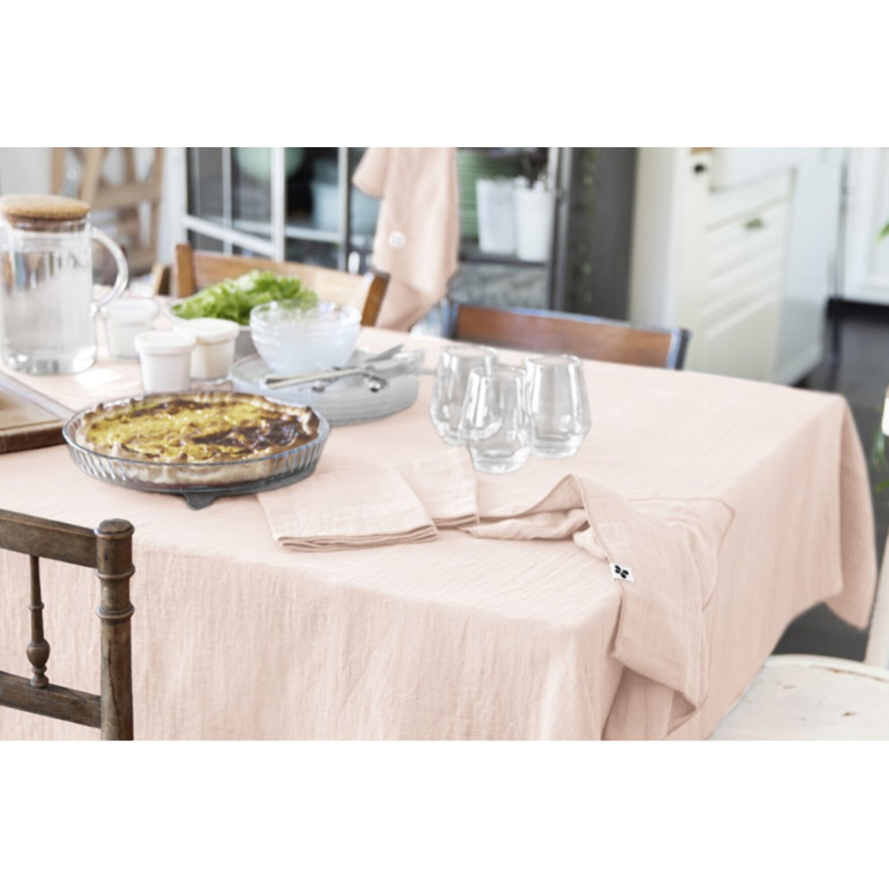 Lot de 3 serviettes 40x40 cm en gaze de coton - 10 coloris - GAIA