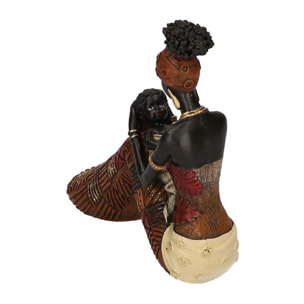 Statua in resina donna africana cm18,5x6h17