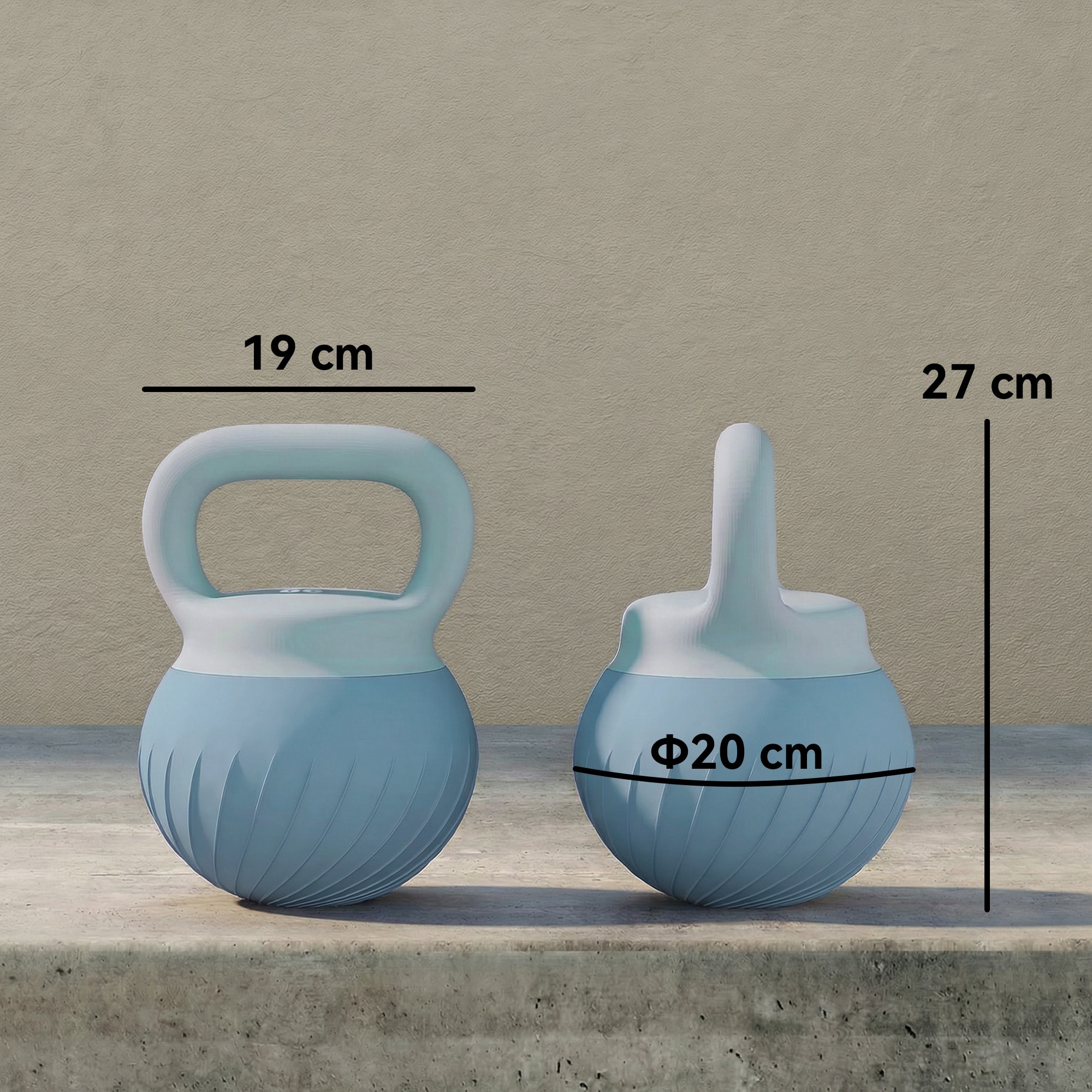 Pesa Rusa 8 kg, Soft Kettlebell Relleno de Arena Metálica y Mango Antideslizante, para Entrenamiento Culturismo en Casa, Gimnasio, Azul Claro