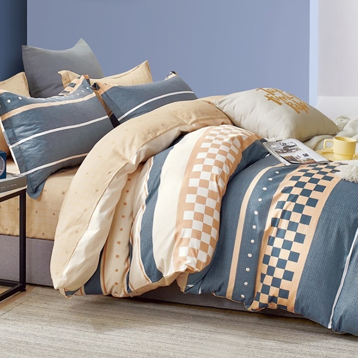 Parure housse de couette 100% percale de coton - Rayvan