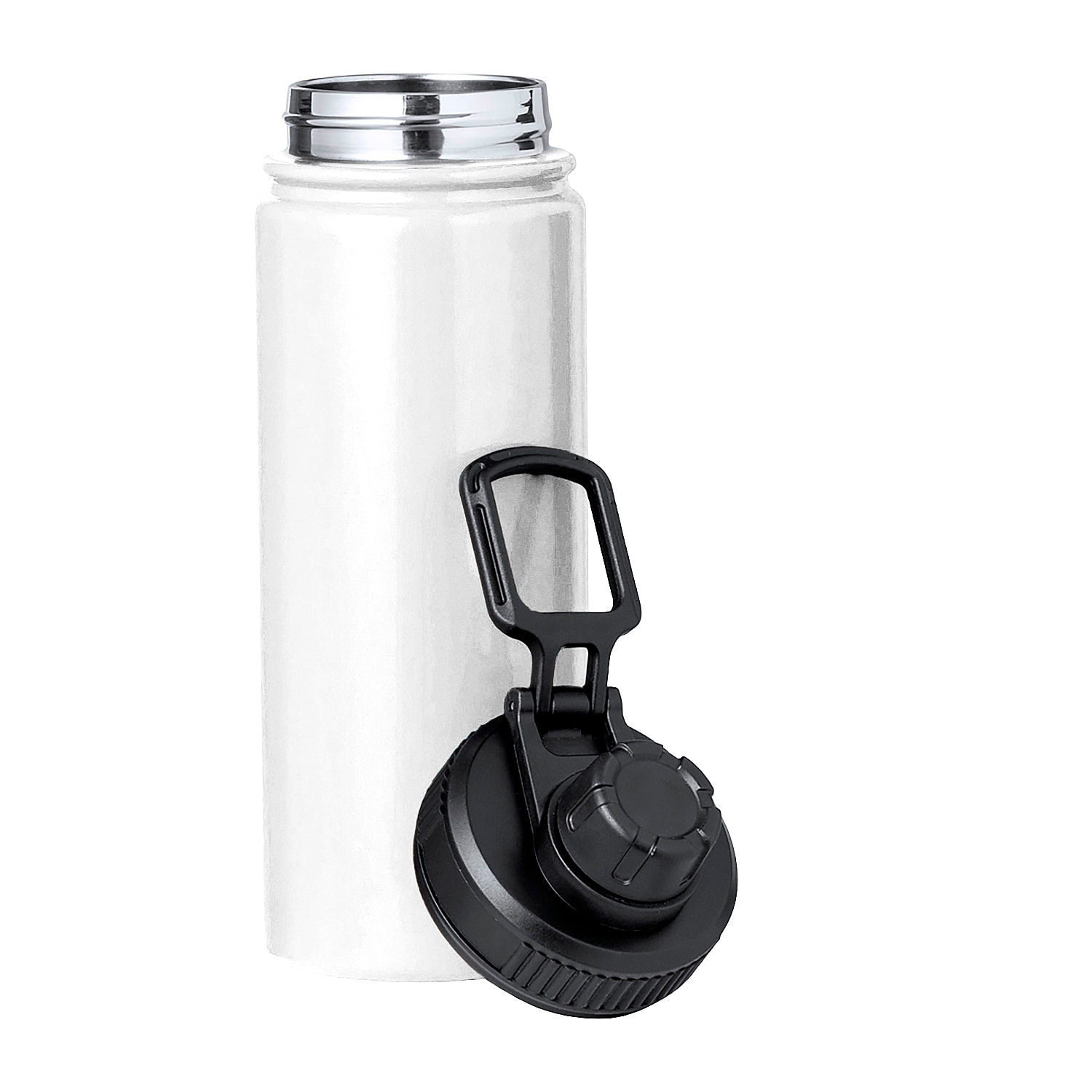 Bidón térmico de acero inox con doble pared y 550 ml de capacidad. Incluye tapa de cierre a rosca, con dosificador y asa.