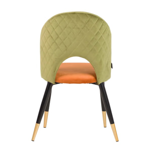 Silla Velvet Verde Naranja 49x54x87 Cm