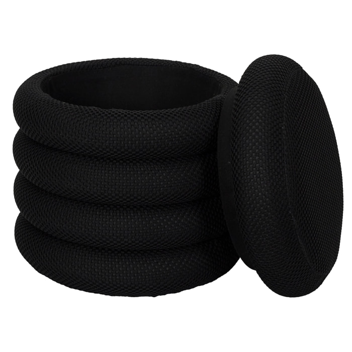 Pouf Rangement Atome Noir