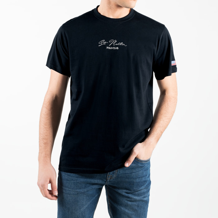T-shirt basic maniche corte con logo ricamato