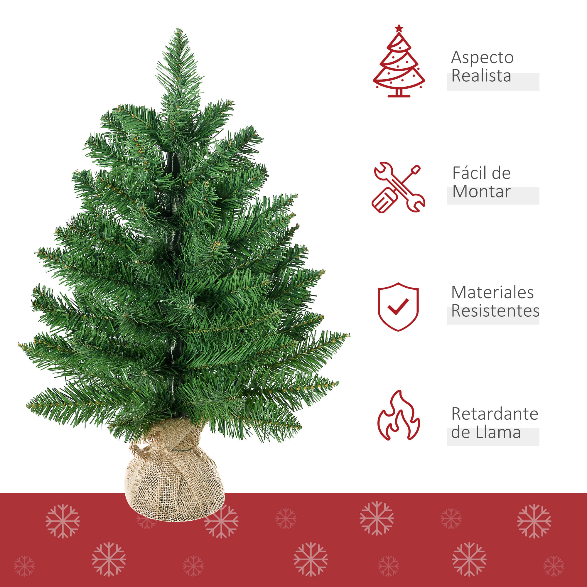 Árbol de Navidad Artificial Pequeño para Interior 60cm