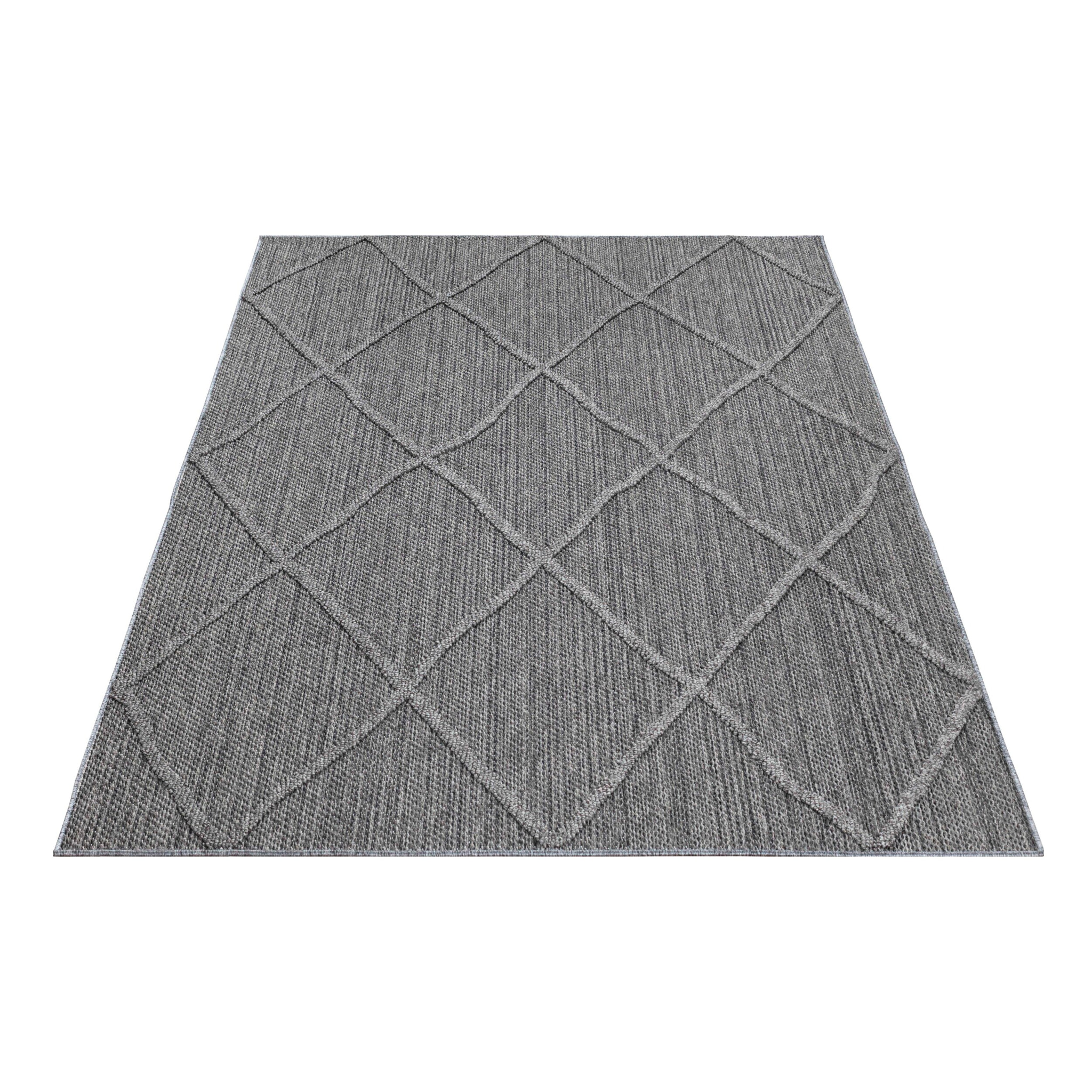 PATARA - Tapis intérieur/extérieur motif berbère gris - PAT4952GRI