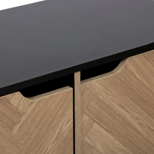 Étagère "Mix n door" 6 cases effet bois et noir 67,5x32cm