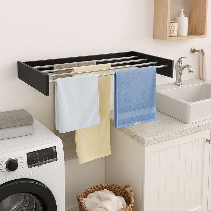 Séchoir à linge mural COBRA noir 100cm