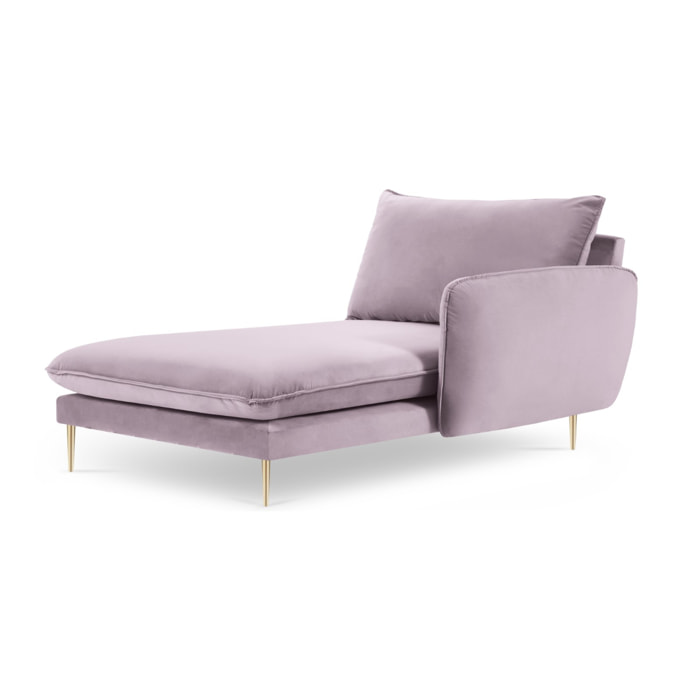 Méridienne droite "Vienna" en velours lavande