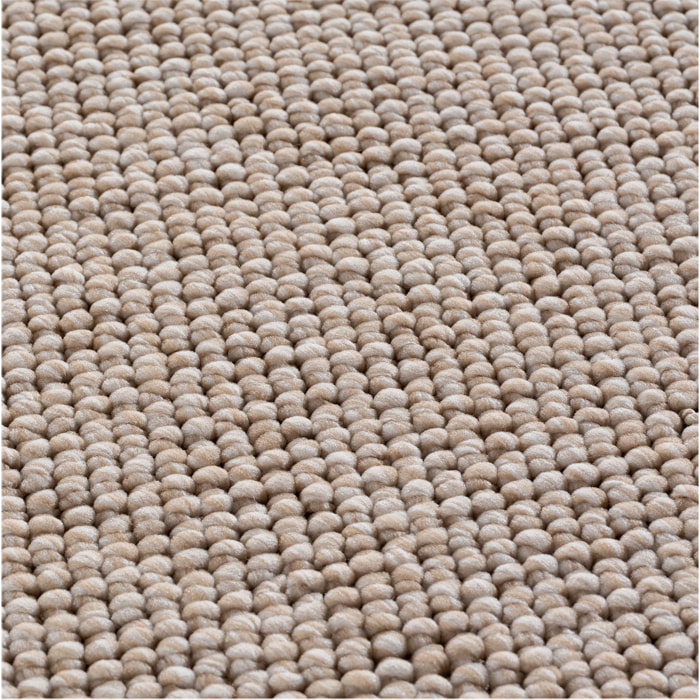 HELIX - Tapis moderne rond effet laine bouclé beige