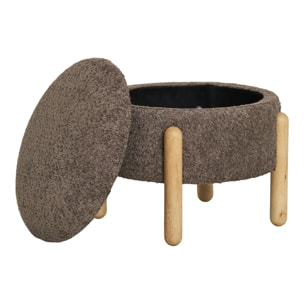 Pouf Contenitore Medas Marrone/Naturale — Ø45×36 cm, HN1237