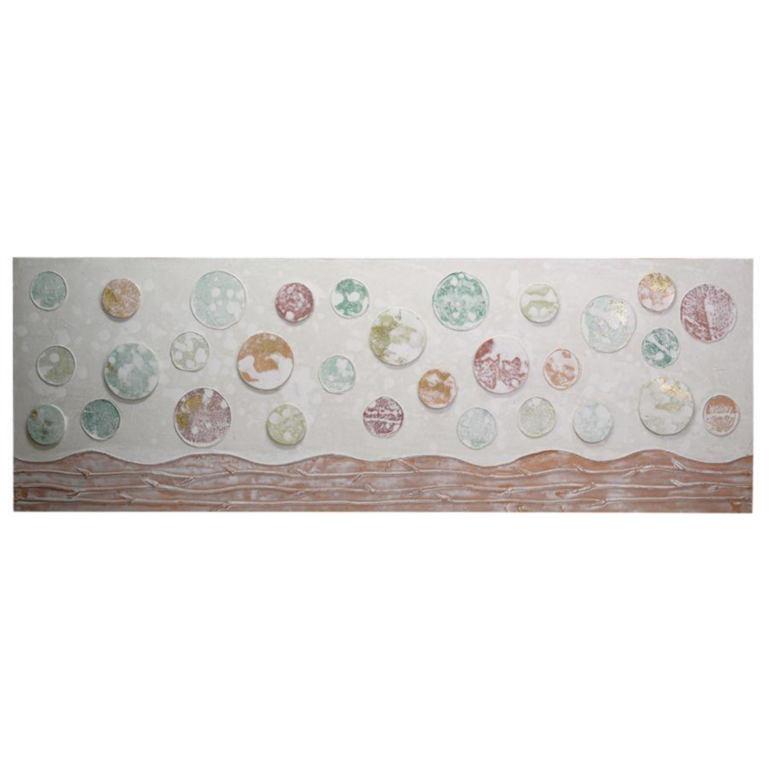 Quadro dipinto sfere cm50x150x3