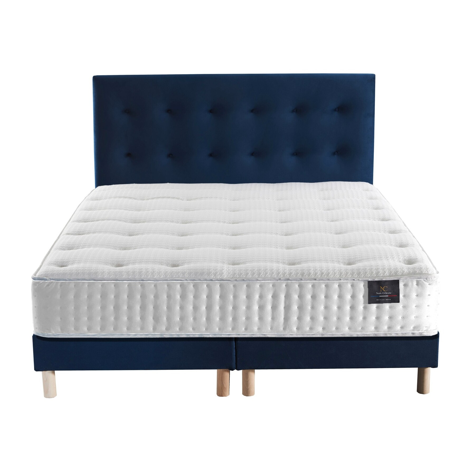 Ensemble matelas ressorts, COMETE + tête de lit + sommier 11 cm