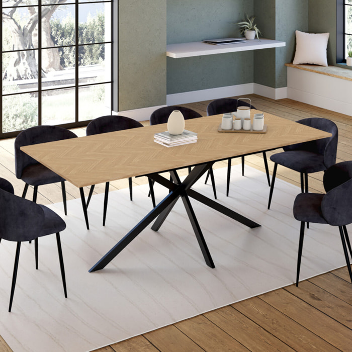 Table à manger extensible Spider 160-200cm effet chevron