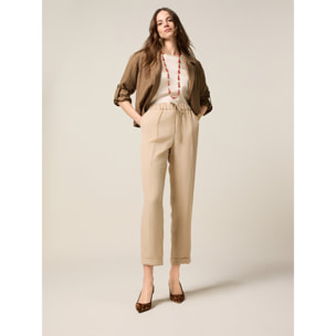 Oltre - Chinos misto lino - Beige