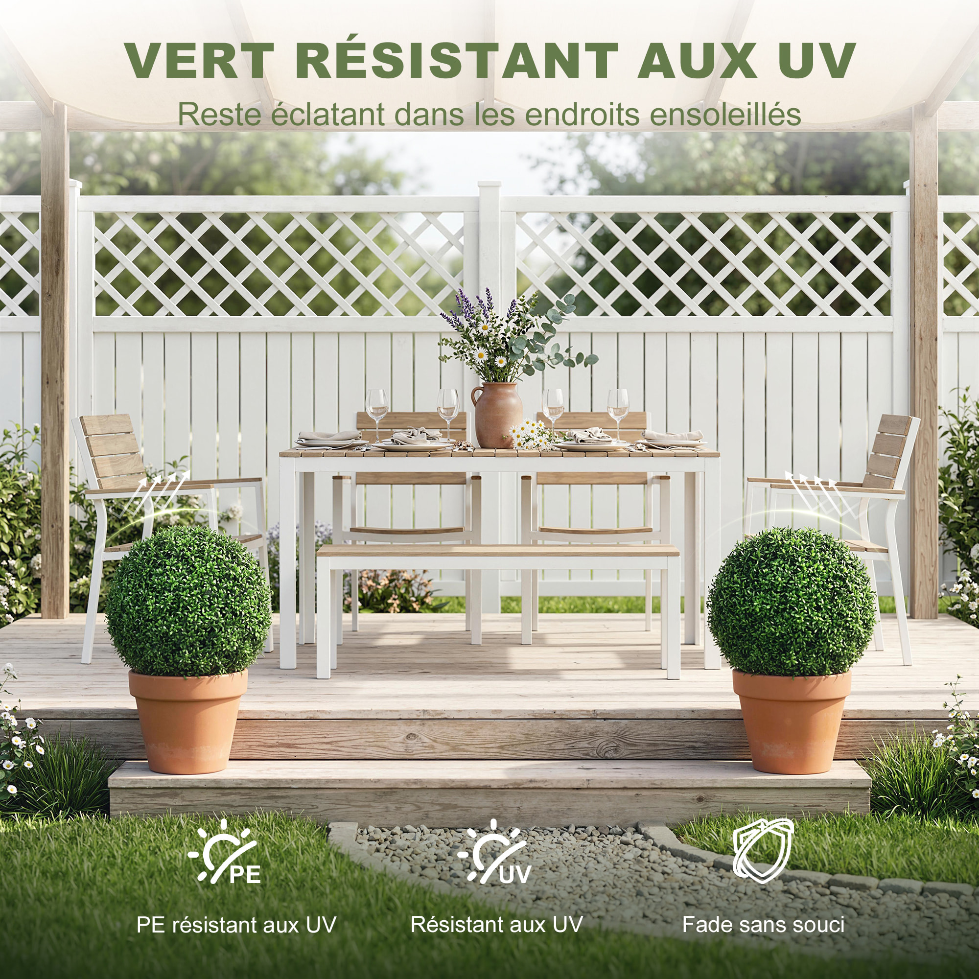 Lot de 2 boules de buis artificielles  dia. 42 cm vert