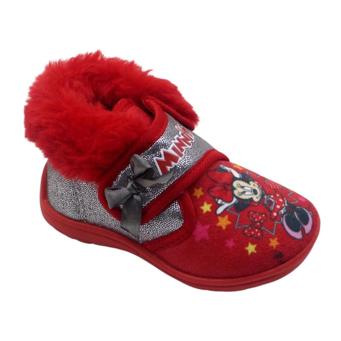 Pantofole con pelo Minnie rossa Lei Disney Rosso