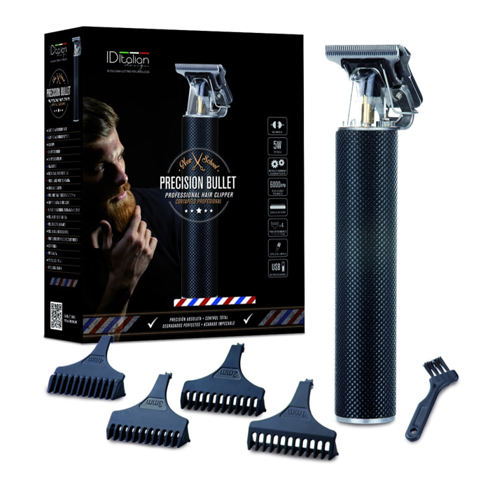Tondeuse de précision barber id - noir - usb