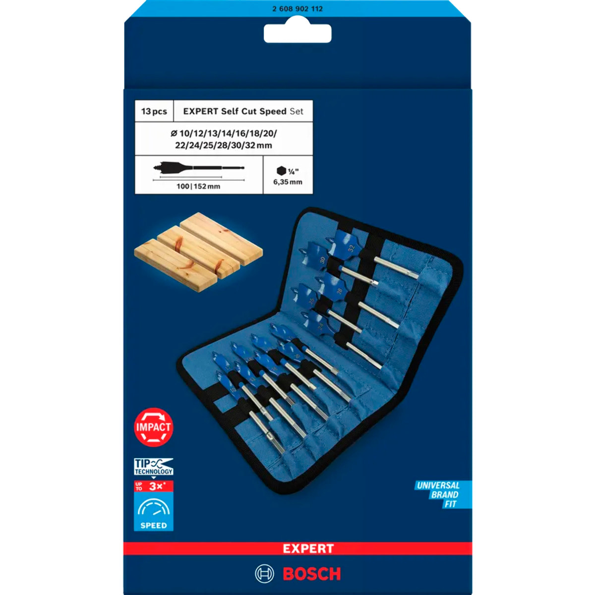 Coffret de 13 mèches plates EXPERT Self Cut Speed - BOSCH - 2608902112