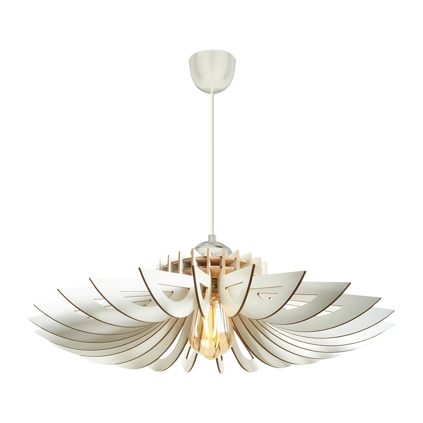 Lámpara de techo, mdf, blanco, colección Covadonga, 52x52x45, casquillo E 27 Max 45 - 60