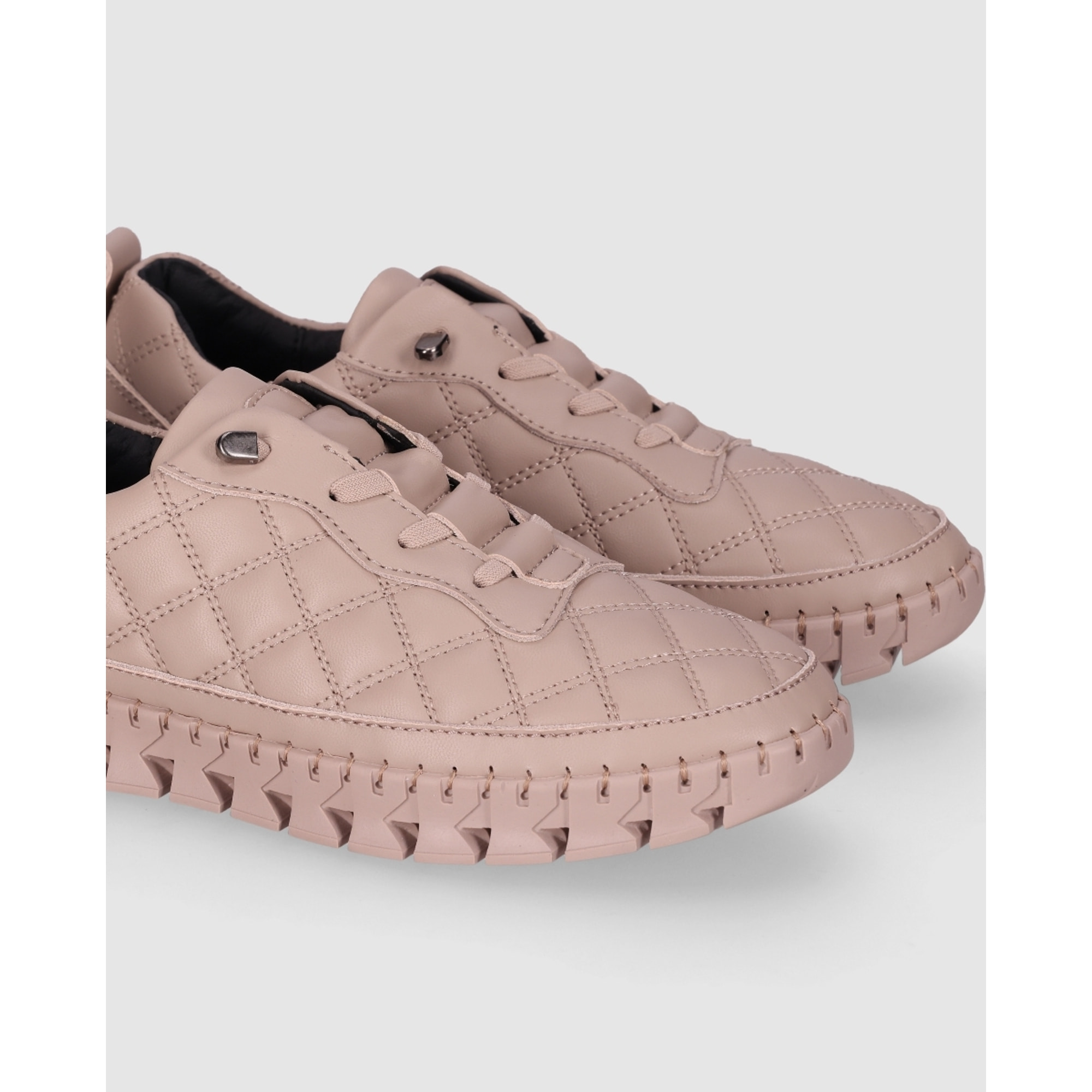 Deportivos de Piel - Taupe - Tacón: Bajo