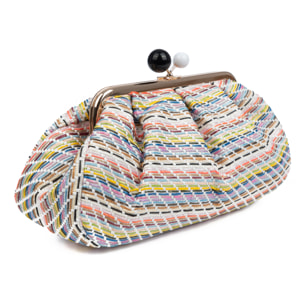 Boesio Bolso bandolera Mujer. Fabricado en rafia sintética entrelazada.