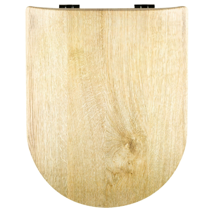 Abattant wood slim déclipsable au look bois clair - Beige