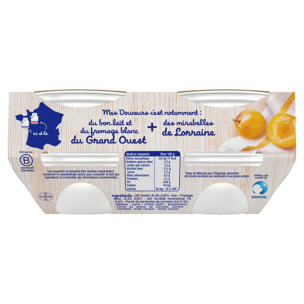 24 Desserts Mirabelles de Lorraine 6x(4x100g) - Douceurs au fromage blanc Dès 8 Mois