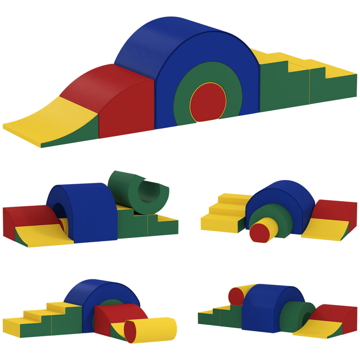 5 blocs de construction en mousse XXL - modules de motricité - certifiés normes EN71-1-2-3 - multicolore