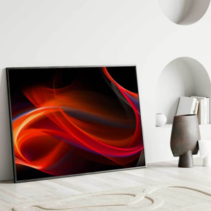 Affiche encadrée art abstrait rouge intense Affiche + cadre en métal - Noir