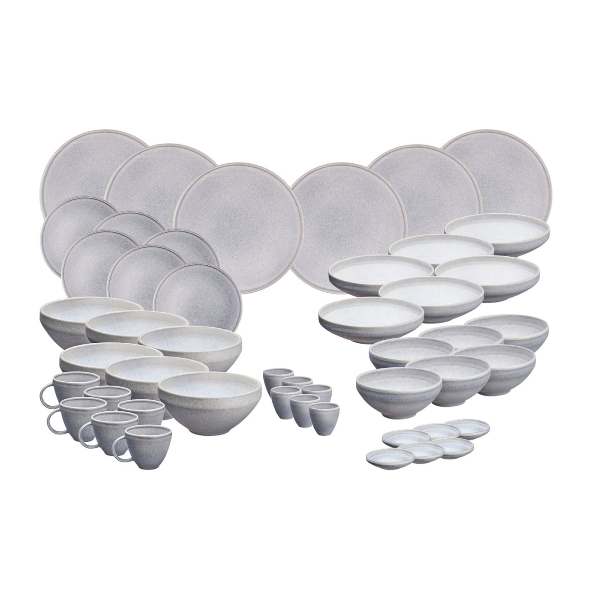 Service Complet STONE - 48 pièces - Gris lune